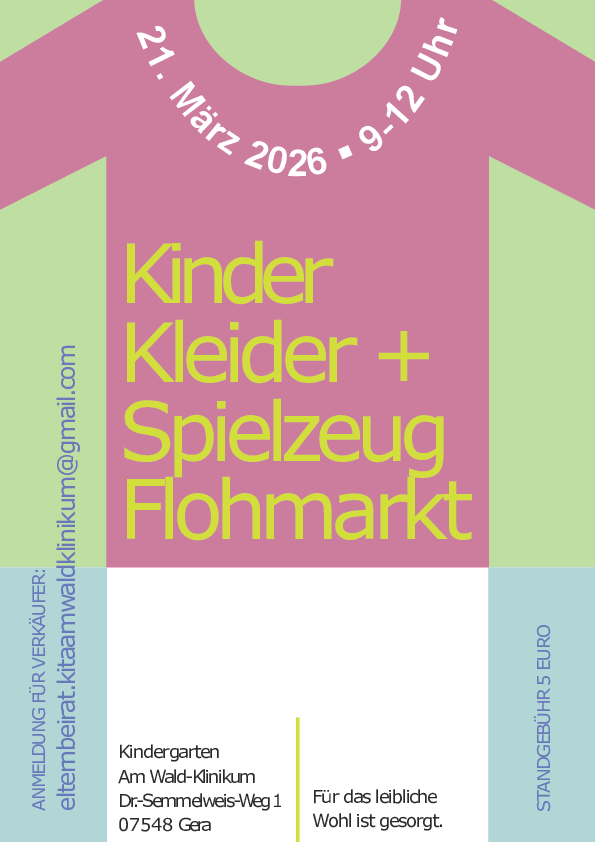 Flohmarkt 21.März 2026 Flyer für Kinderkleiderflohmarkt
